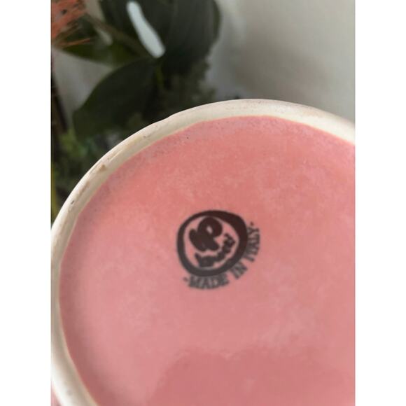 Vintage 70's Franco Bucci LP Pesaro Vase Signed Italian Modernist Pink White - Picture 5 of 6